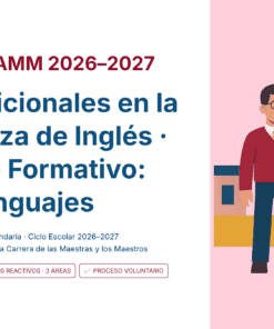 Guía de Estudio HORAS ADICIONALES INGLÉS Educación Secundaria- USICAMM 2026 – 2027 + (Simulador 90 Reactivos) 25 Diapositiva de presentación titulada