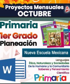 La imagen promocional de los proyectos mensuales de octubre presenta materiales educativos del sistema 