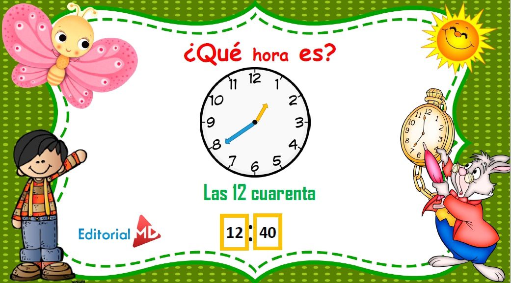 fichas para leer el reloj