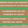 INFORMES ESCOLARES 4 7 Un fondo verde con tres tiras de papel marrón, cada una con texto blanco en español. El texto dice: