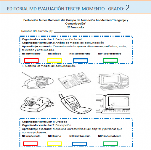 ejemplo de evaluación