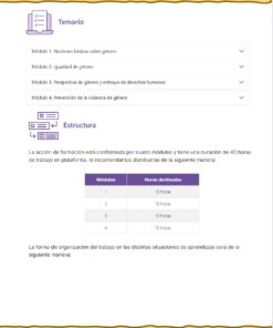 Curso Contestado Nombrar-nos y habitar-nos desde la perspectiva de género 9 Captura de pantalla de la página de un curso en línea titulado