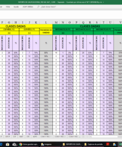 Descripción: Una evaluación detallada en captura de pantalla del Reporte de Calificaciones Automatizado Secundaria que muestra el registro de asistencia estudiantil con días de la semana, fe