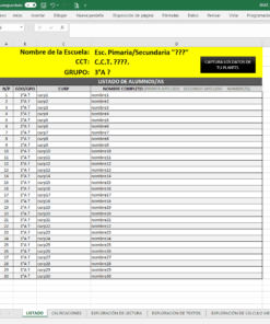 Una captura de pantalla de la hoja de cálculo Excel del Formato de Captura de Resultados SISAT denominada 