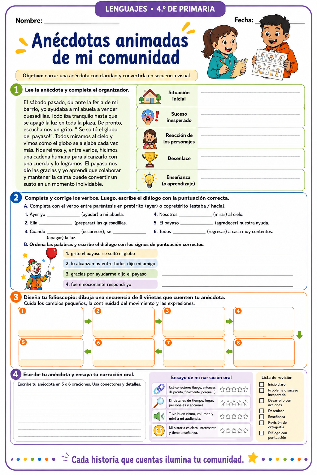 Fichas de trabajo PRIMARIA 4° Grado TODOS LOS PROYECTOS (IMPRIMIBLES) 13 Fichas de trabajo PRIMARIA 4° Grado TODOS LOS PROYECTOS (IMPRIMIBLES) - Image 13