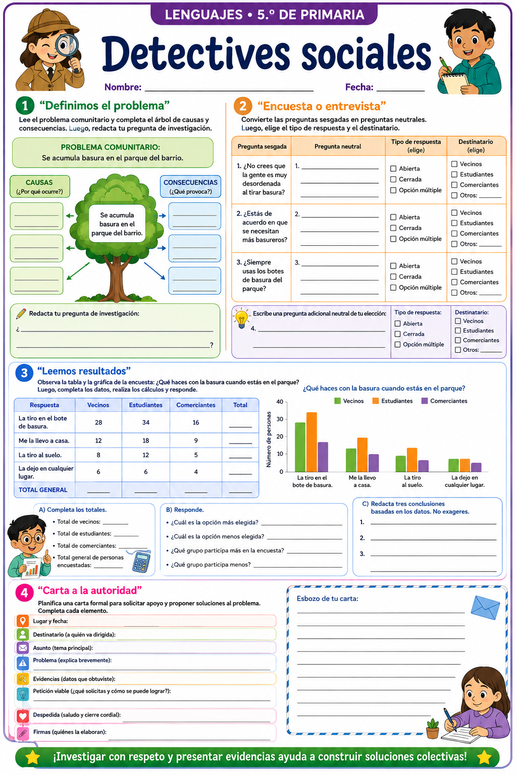Fichas de trabajo PRIMARIA 5° Grado TODOS LOS PROYECTOS (IMPRIMIBLES) 13 Fichas de trabajo PRIMARIA 5° Grado TODOS LOS PROYECTOS (IMPRIMIBLES) - Image 13