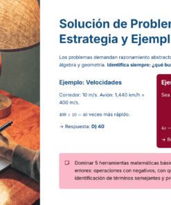 Una persona escribe ecuaciones matemáticas en un cuaderno sobre un escritorio con una lámpara, junto a una guía de soluciones titulada 