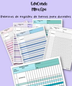 RUBRICA DE REGISTRO DE TAREAS PARA DOCENTES COLORIDO