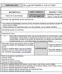 Un documento de planificación educativa en español para la educación matemática, el Programa Analítico 2° año Secundaria Matemáticas se enfoca en la comprensión de múltiples conceptos, operaciones y notaciones matemáticas. Incluye detalles sobre estrategias de enseñanza, metodología didáctica, perfil de salida y temas relacionados.