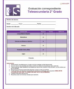 2° Grado Examen 2do Trimestre Telesecundaria page 0001 1