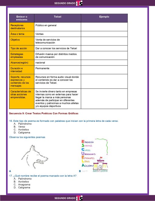 2° Grado Examen 2do Trimestre Telesecundaria page 0005