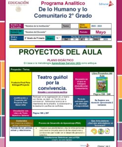Colorido cartel educativo para un proyecto de aula de segundo grado titulado 