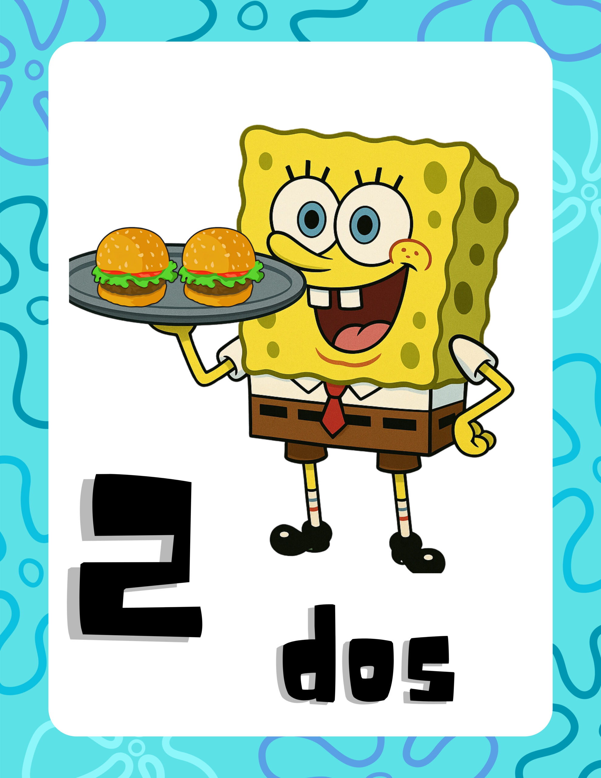 Números con temática de "Bob esponja" 3 Números con temática de "Bob esponja" - Imagen 3