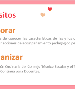 Un documento educativo bilingüe decorativo con las siguientes secciones: 
