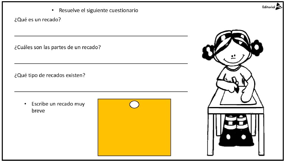 Actividades para ¿que es un recado?