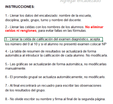 Hoja de cálculo para informe y gráficas de resultados de la evaluación diagnóstica. - Image 2