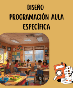 “Avanzamos Juntos: Guía de Programación para Aulas Específicas” 3 Ilustración de un aula diversa con niños trabajando en sus pupitres, coloridos materiales educativos y una gran ventana. El texto superior reza
