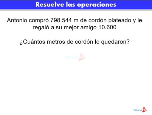 Actividades con punto decimal