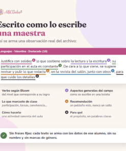 Generador automático de observaciones y sugerencias para la boleta · Primaria 1º a 6º · NEM · Excel 8 Página web que explica cómo redactar observaciones docentes, con consejos y ejemplos codificados por colores.
