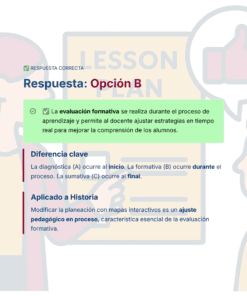 Guía de Estudio HORAS ADICIONALES HISTORIA Educación Secundaria- USICAMM 2026 - 2027 + (Simulador 90 Reactivos) 38 Una infografía digital explica la evaluación formativa en la educación, destacando su papel en el ajuste de las estrategias de enseñanza. Distingue entre evaluación diagnóstica, formativa y sumativa, con la clase de historia como ejemplo.