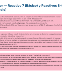 Guía de Estudio PROMOCIÓN HORIZONTAL SUPERVISIÓN – USICAMM 2026 – 2027 + (Simulador 90 Reactivos) 40 Cuadro con preguntas y respuestas sobre el currículo escolar en México, centrado en los niveles básico e intermedio. Los recuadros rosas destacan las preguntas, y los blancos contienen respuestas de opción múltiple con explicaciones.