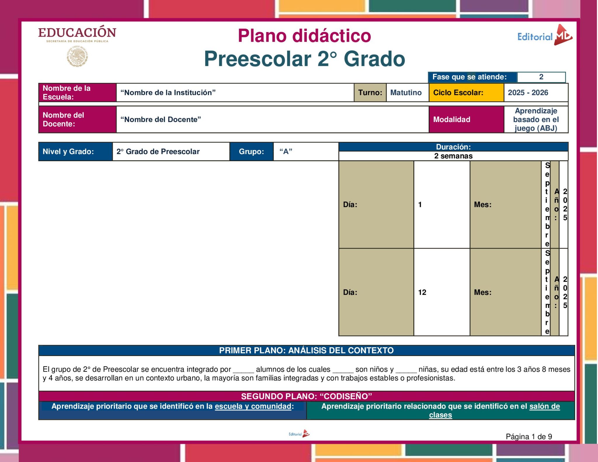 Planeación Nos Conocemos para Preescolar 2 Planeación Nos Conocemos para Preescolar - Image 2