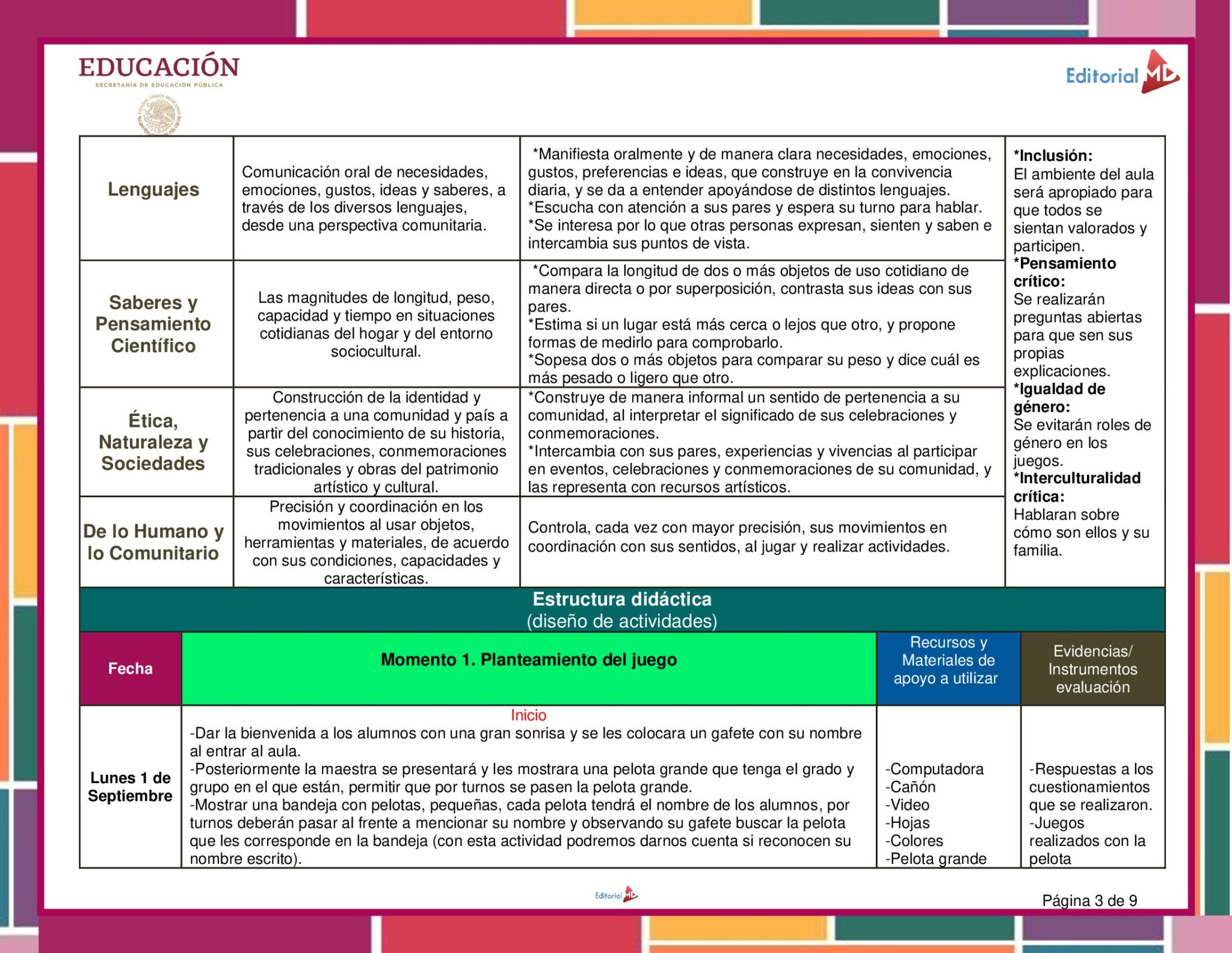 Planeación Nos Conocemos para Preescolar 4 Planeación Nos Conocemos para Preescolar - Image 4
