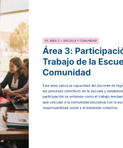 Guía de Estudio PROMOCIÓN HORIZONTAL INGLÉS – USICAMM 2026 – 2027 + (Simulador 90 Reactivos) 28 37 Area 3 Participacion en el Trabajo de la Escuela y la Comunidad