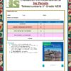 Exámenes 3° Grado de Telesecundaria NEM (2026 - 2027) 3er Trimestre 6 Boletín de calificaciones de 3.er grado de secundaria, con asignaturas, calificaciones e instrucciones. Borde geométrico colorido, libros al fondo y dos imágenes de libros de texto en la esquina inferior derecha.