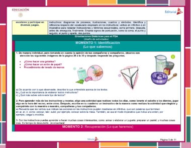 Una hoja de trabajo educativa en español para tercer grado, diseñada para el mes de diciembre, con secciones tituladas "MOMENTO 1: Identificación (Lo que sabemos)" y "MOMENTO 2: Recuperación (Lo que haremos)". La hoja que incluye instrucciones, preguntas e ilustraciones de vasos, una caja de jugo y una jarra de agua se reemplaza por Planeación de Diciembre de Tercer Grado de Primaria 2023 – 2024 NEM.