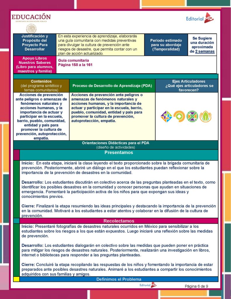 Planeación por Proyectos Marzo CUARTO Grado de Primaria 2026 NEM