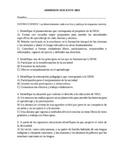 PAQUETE DE 6 EXAMENES PARA HORAS ADICIONALES, PROMOCION HORIZONTAL Y ADMISION 9 4 4