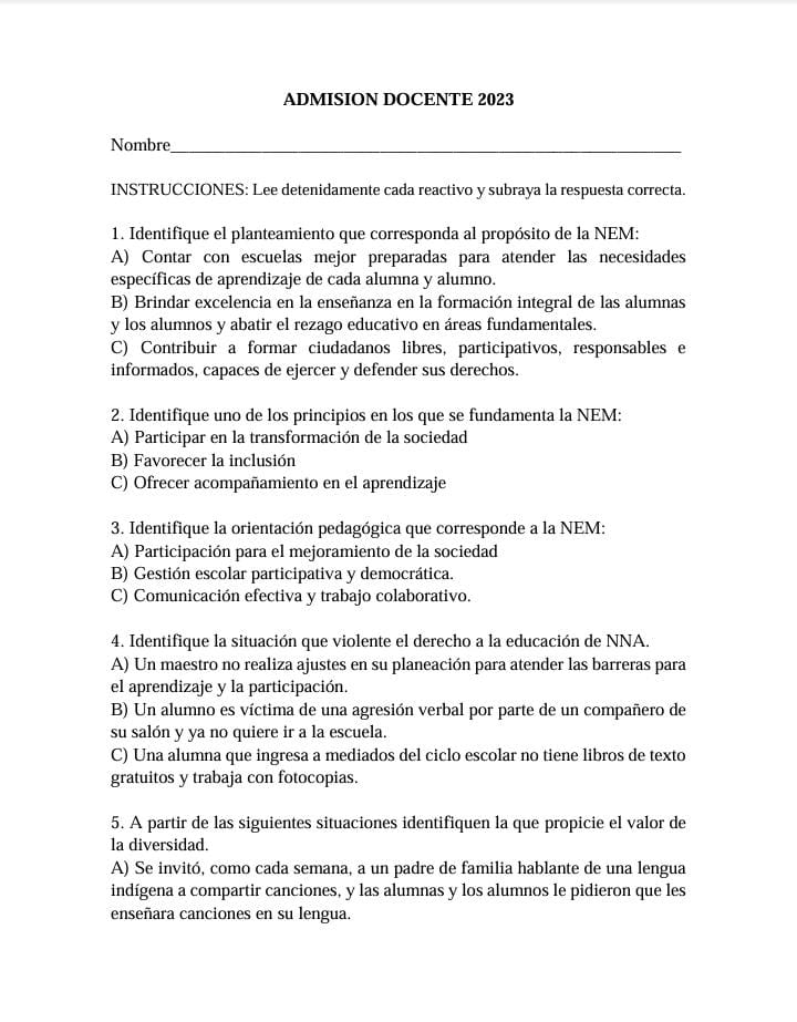 PAQUETE DE 6 EXAMENES PARA HORAS ADICIONALES, PROMOCION HORIZONTAL Y ADMISION 4 PAQUETE DE 6 EXAMENES PARA HORAS ADICIONALES, PROMOCION HORIZONTAL Y ADMISION - Image 4