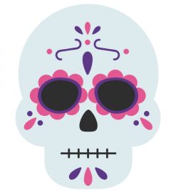Calaverita azul recortable para imprimir