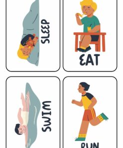 Cuatro tarjetas ilustradas del conjunto 
