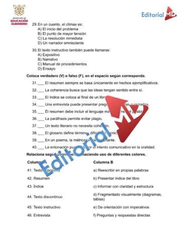 Examen Extraordinario ESPAÑOL TERCERO de Secundaria NEM 2025 - Image 2