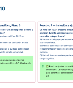 Texto en español que muestra un cuadro con dos secciones: 