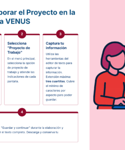 Paquete Promoción a SUPERVISOR ESCOLAR – Educación Media Superior (Carta de Exposición de Motivos + Plan de Mejora Continua + Guía EMS) EMS BACHILLERATO 2026–2027 26 Infografía con los pasos para completar un proyecto en la plataforma VENUS: 1. 1. Inicie sesión. 2. Selecciona
