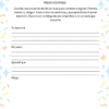 Cuadernillo Actividades Educación Socioemocional: Hoja para diario auditivo en español, con bordes decorativos, secciones para experiencias, emociones, aprendizajes, dibujo, instrucciones y recordatorio positivo. Ideal para actividades socioemocionales.