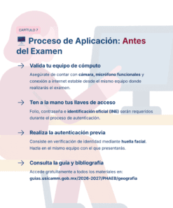 Guía de Estudio HORAS ADICIONALES GEOGRAFÍA Educación Secundaria- USICAMM 2026 - 2027 + (Simulador 90 Reactivos) 20 Infografía titulada