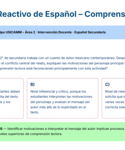 46 Simulador Reactivo de Espanol Comprension Lectora