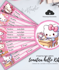 Etiquetas para cuadernos hello kitty