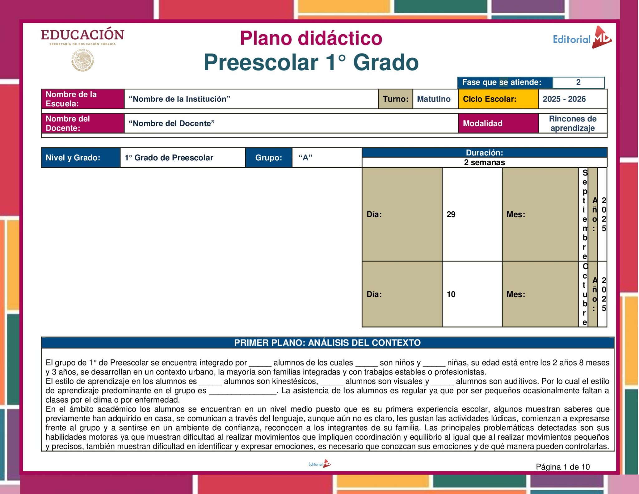 Planeación Conozco mis emociones para Preescolar 2 Planeación Conozco mis emociones para Preescolar - Image 2
