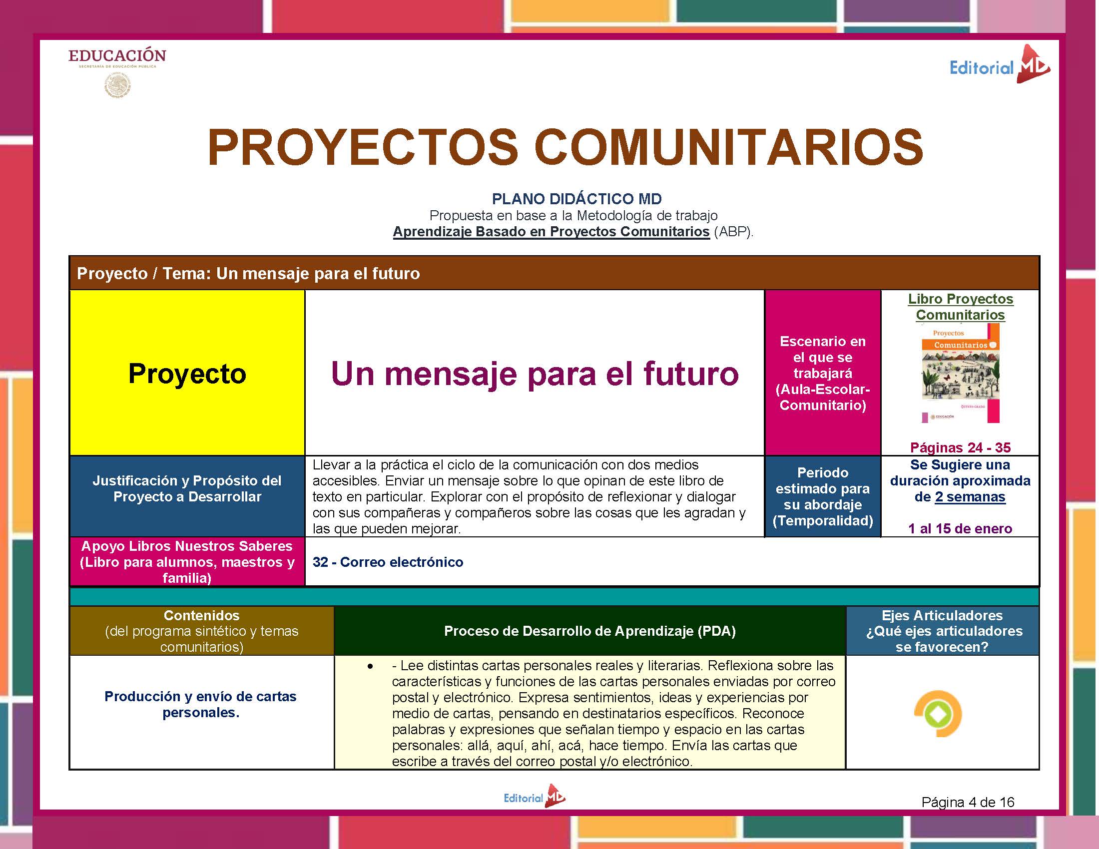 Planeación de Enero de Quinto Grado de Primaria 2023 – 2024 NEM