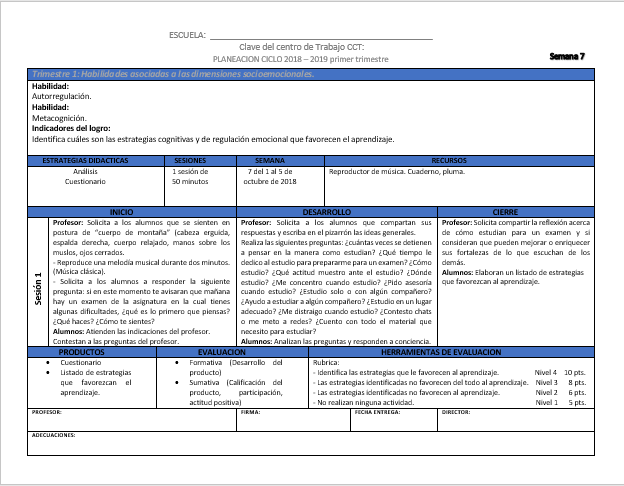  socioemocional secundaria primer trimestre