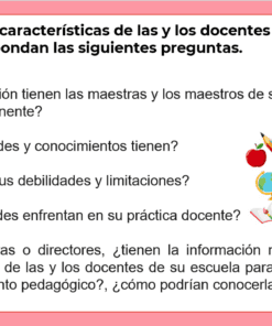 Una presentación en español con las siguientes preguntas:

- ¿Qué disposición tienen las maestras y los maestros de Educación Básica de su escuela a la formación permanente?
- ¿Qué habilidades y conocimientos tienen?
- ¿Cuáles son sus debilidades y limitaciones?
- ¿Qué dificultades enfrenta en su práctica docente?

Incluye una ilustración de un maestro con equipo escolar alrededor. Esta sesión de la Quinta Sesión Ordinaria del CTE – Educación Básica. Febrero 2024.