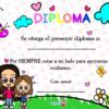 Diploma de dibujos animados de colores con 