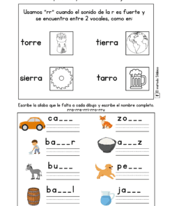 Hoja de ejercicios educativos en español sobre el sonido 
