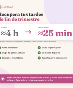 Generador automático de observaciones y sugerencias para la boleta · Primaria 1º a 6º · NEM · Excel 6 5 ahorro y quienes
