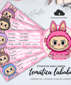 Etiquetas para cuadernos labubu